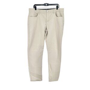 Calvin Klein Pants Mens 38x34 Khaki Beige Slim Fit Cotton Poly Blend